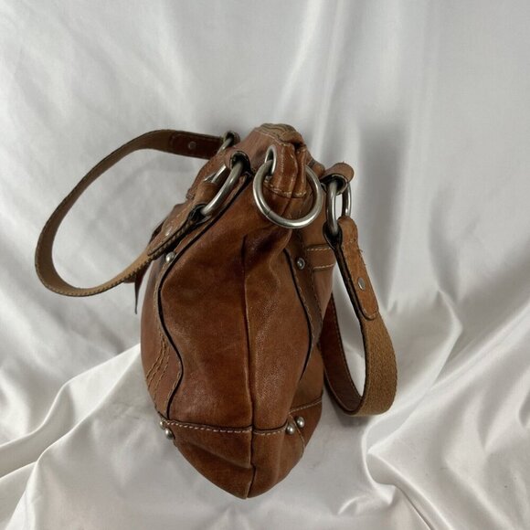 Fossil Cognac-Colour Leather Medium-Size 70s Style Handbag - Picture 7 of 16